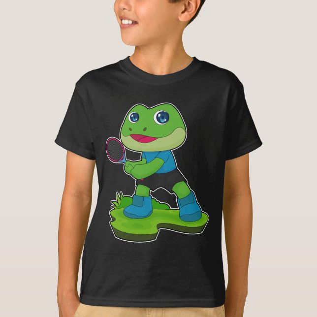 Frog Tennis Tennis racket Sports T Shirt (Framsida)