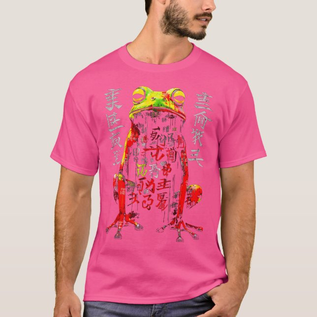 Frog Text Abstrakt Animal Art Teckning Frog T Shirt (Framsida)