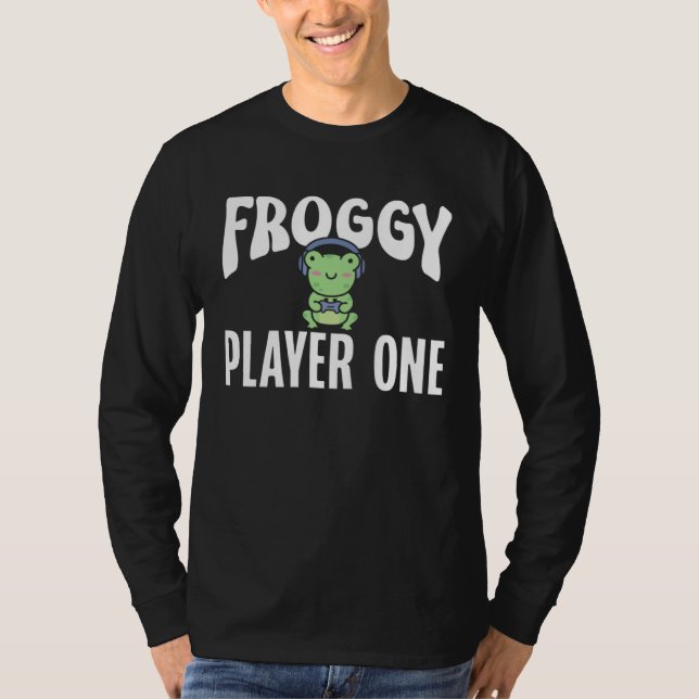 Frog Toad  Froggy Player One Gamer T Shirt (Framsida)