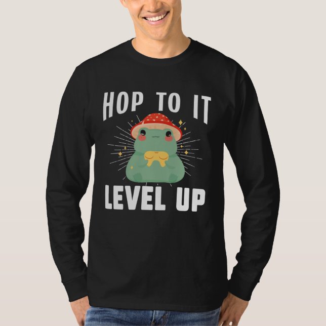 Frog Toad  Hop to It Level Up Gamer T Shirt (Framsida)