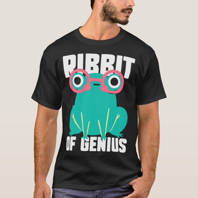 Frog Toad Ribbit of Genius T Shirt (Framsida)