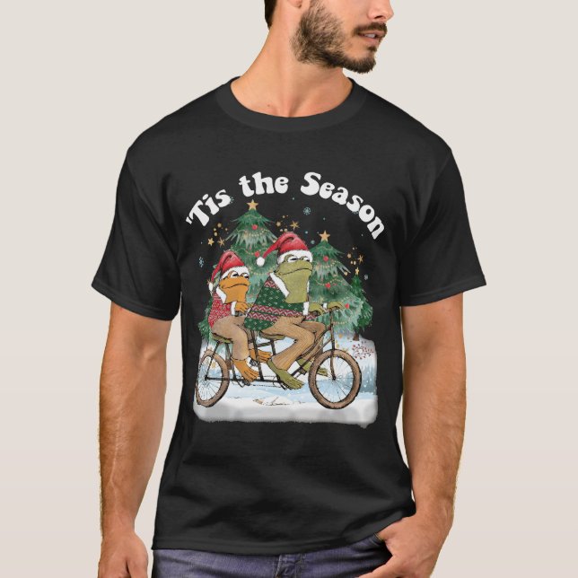 Frog Toad Riding A Bike Jultomten Frog Toad T Shirt (Framsida)