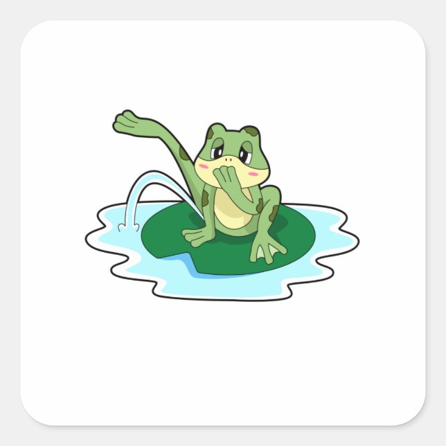 Frog Toilet Fyrkantigt Klistermärke (Framsida)