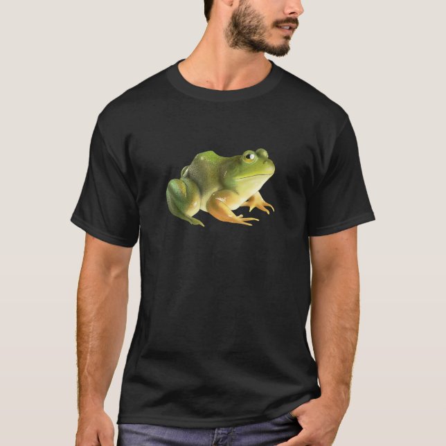 Frog Tree Frog Bullfrog Amphibian Realistic Art T Shirt (Framsida)