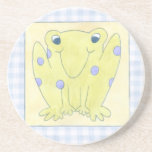 Frog Trio på Gingham Trasa Underlägg<br><div class="desc">En lycklig-trio grodor är subjekt av Megan Meagher,  som arbetar med denna gingham trasa. Se upp,  insektra,  grodorna är på jakt. Beställ ditt exemplar av fantastisk biet i dag!</div>