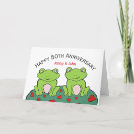 Frog två 50:e guldårsjubileum bröllop kort