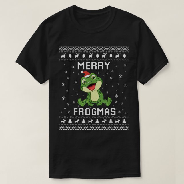 Frog Uggla Julsötare Frog Älskare Helgdag före T Shirt (Design framsida)