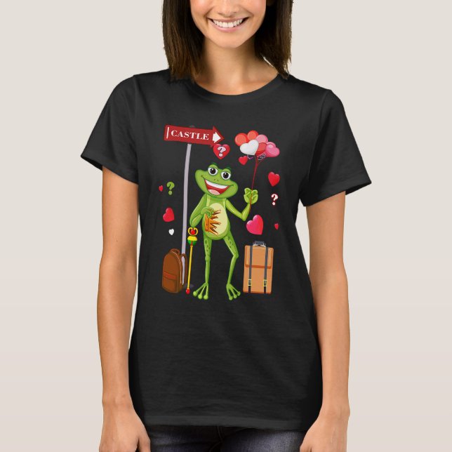 Frog Valentines day Love for Kids teens Men Women T Shirt (Framsida)