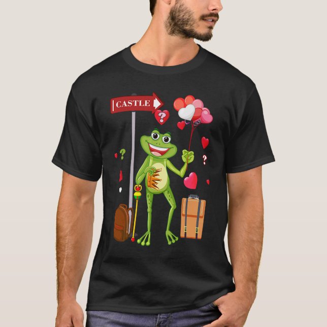 Frog Valentines day Love for Kids teens Men Women T Shirt (Framsida)