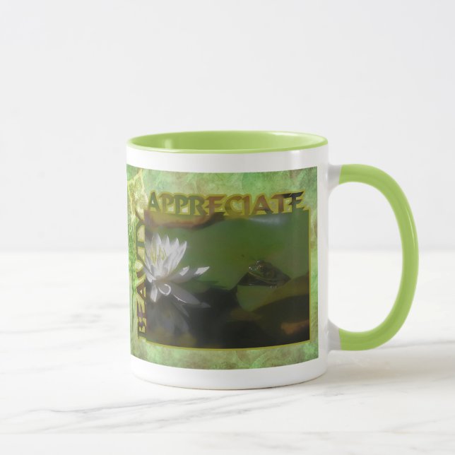 Frog Vatten Lily Beauty Inspirational Mugg (Höger)