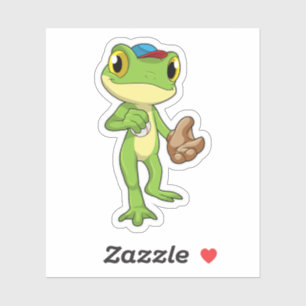 Frog vid Baseball med baskiska handskar Klistermärken