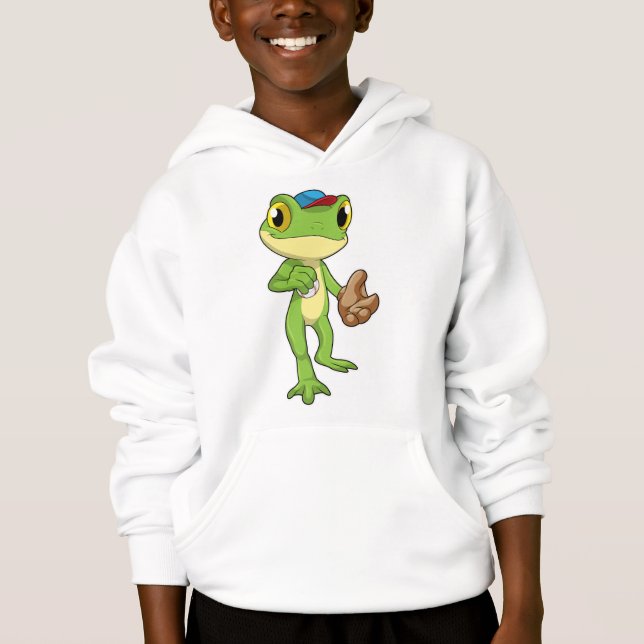 Frog vid Baseball med baskiska handskar T Shirt (Framsida)