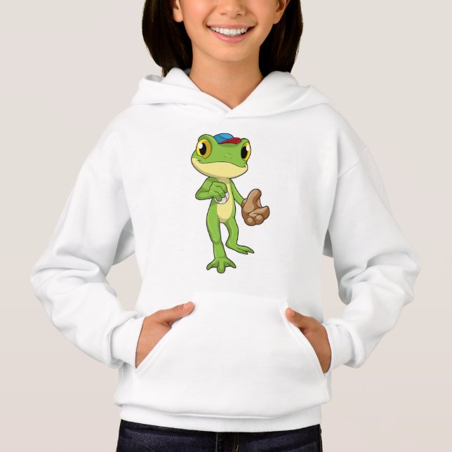 Frog vid Baseball med baskiska handskar T Shirt (Framsida)