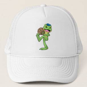 Frog vid Baseball med handskar Keps