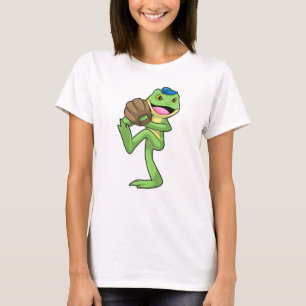 Frog vid Baseball med handskar T Shirt