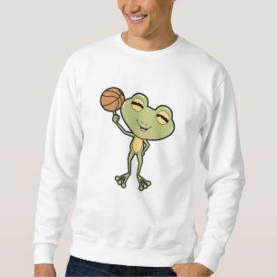 Frog vid Basketball Sports Lång Ärmad Tröja