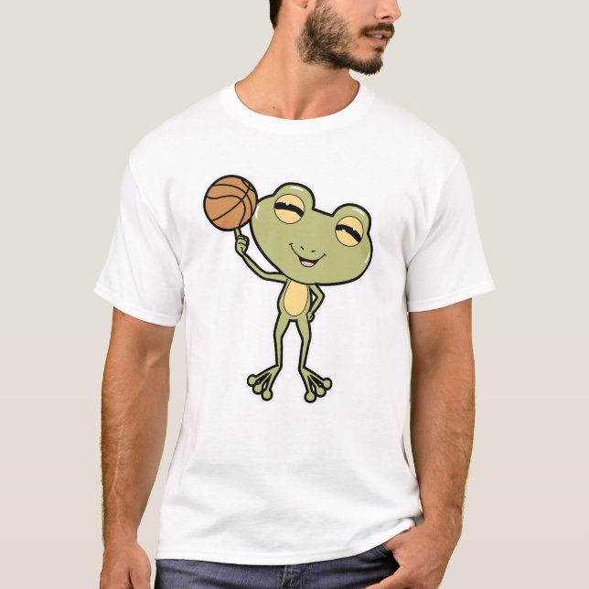 Frog vid Basketball Sports T Shirt (Framsida)