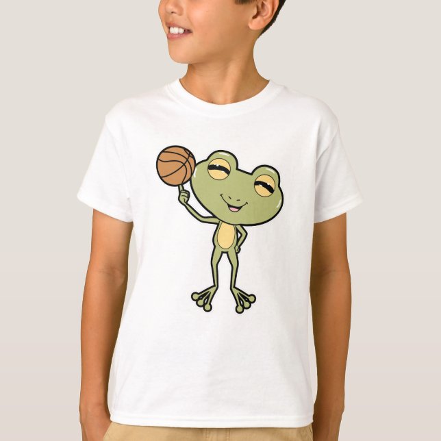Frog vid Basketball Sports T Shirt (Framsida)