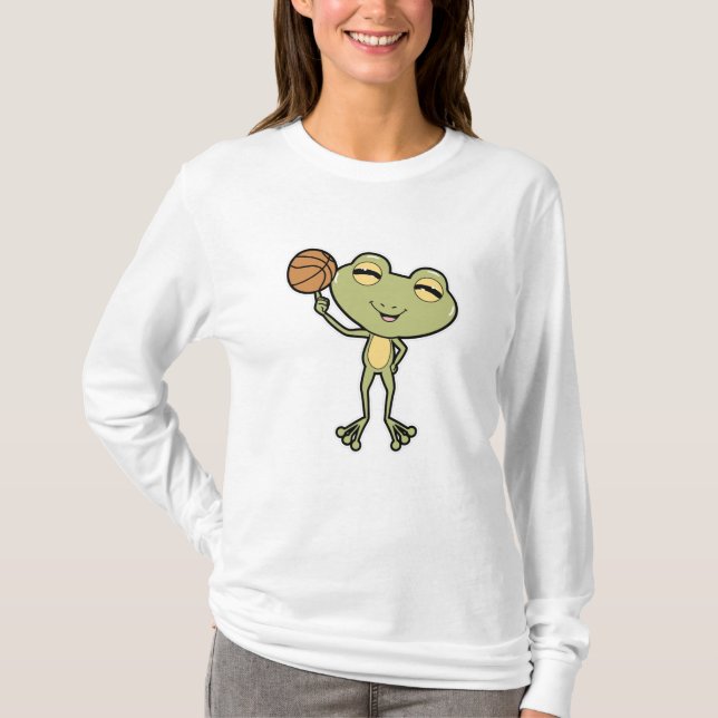 Frog vid Basketball Sports T Shirt (Framsida)