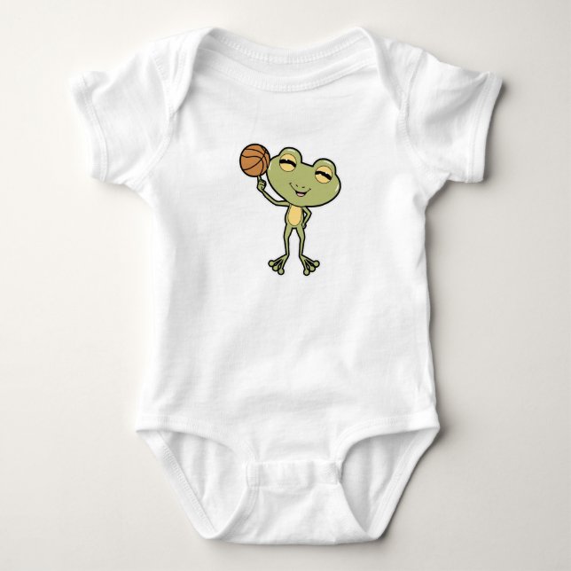 Frog vid Basketball Sports T Shirt (Framsida)