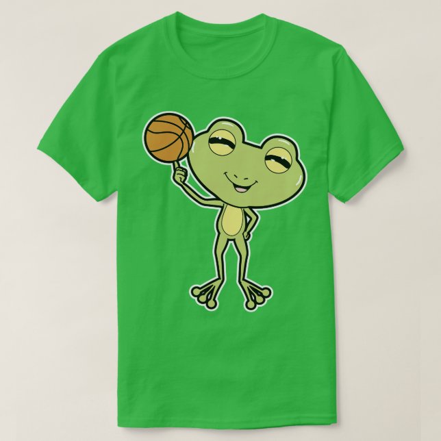 Frog vid Basketball Sports T Shirt (Design framsida)