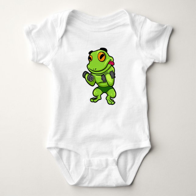 Frog vid Biceps-träningen med Dumbbells T Shirt (Framsida)