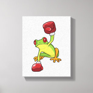 Frog vid Boxing med Boxinghandskar Canvastryck