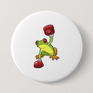Frog vid Boxing med Boxinghandskar Knapp