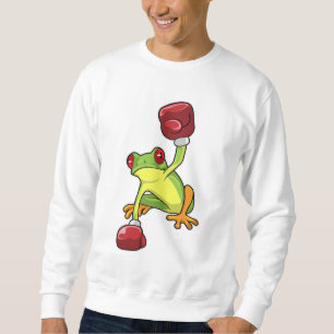 Frog vid Boxing med Boxinghandskar Lång Ärmad Tröja