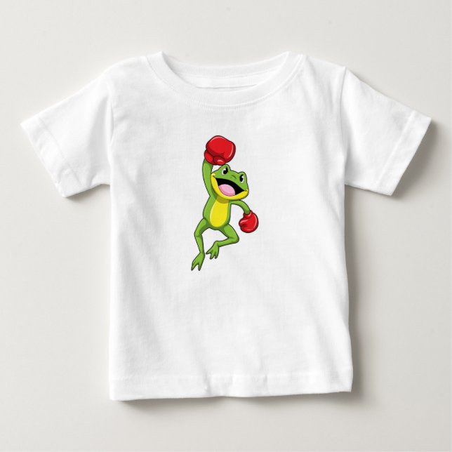 Frog vid Boxing med Boxinghandskar T Shirt (Framsida)