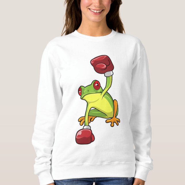 Frog vid Boxing med Boxinghandskar T Shirt (Framsida)