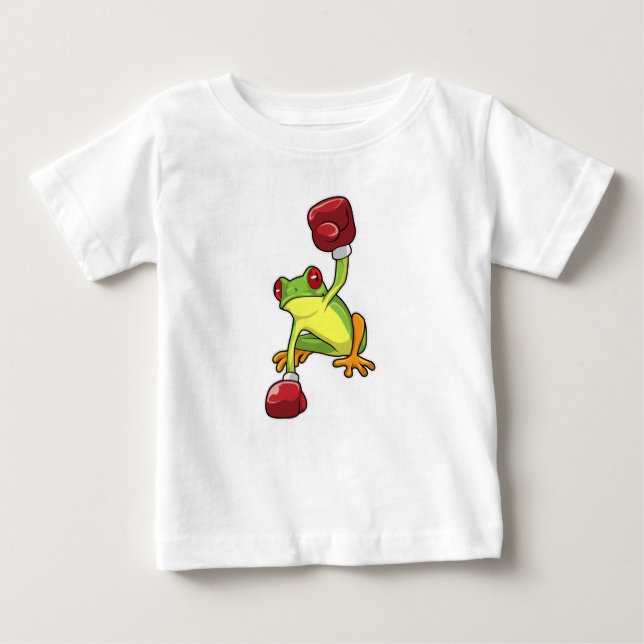 Frog vid Boxing med Boxinghandskar T Shirt (Framsida)