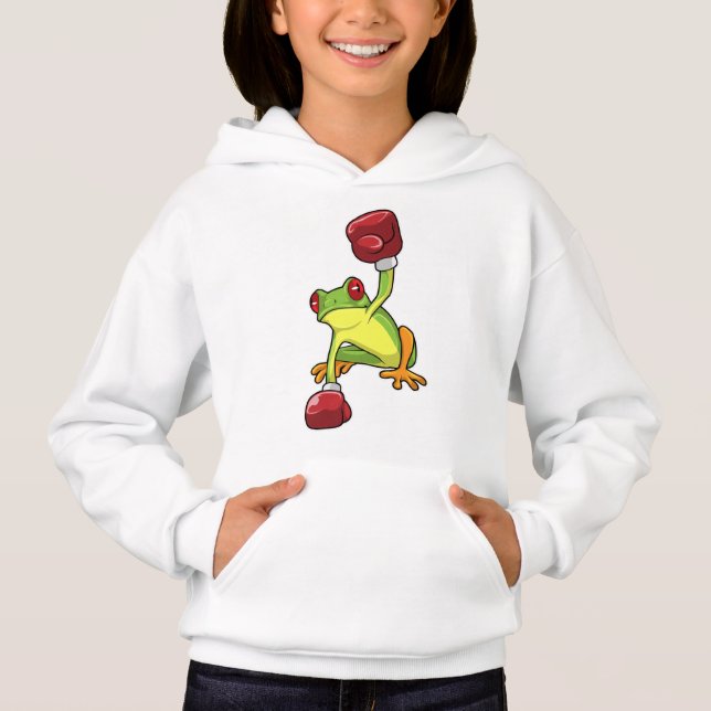 Frog vid Boxing med Boxinghandskar T Shirt (Framsida)