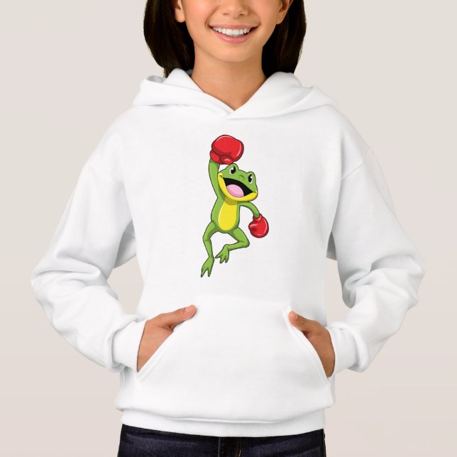 Frog vid Boxing med Boxinghandskar T Shirt (Framsida)