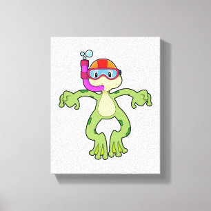 Frog vid Dyving med Snorkel Canvastryck