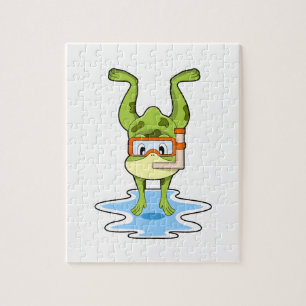 Frog vid Dyving med Snorkel Pussel