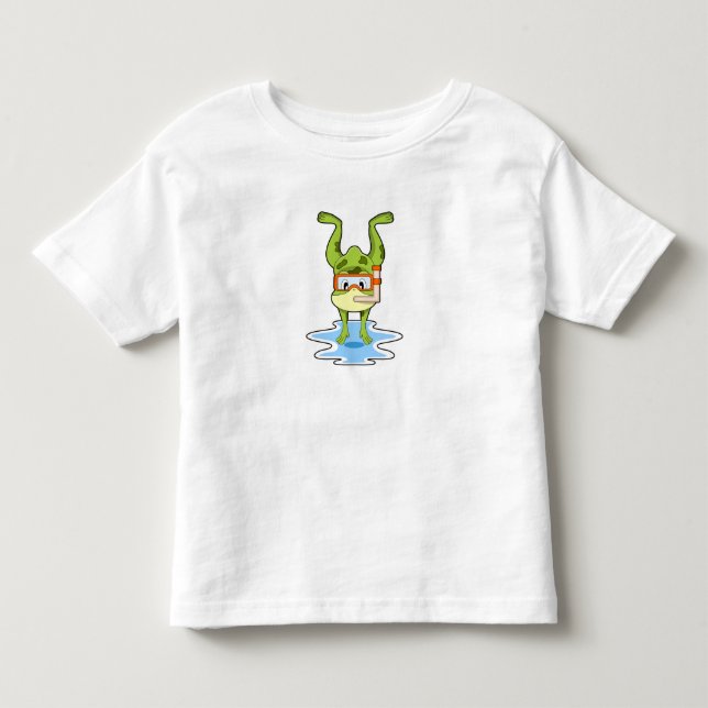 Frog vid Dyving med Snorkel T Shirt (Framsida)