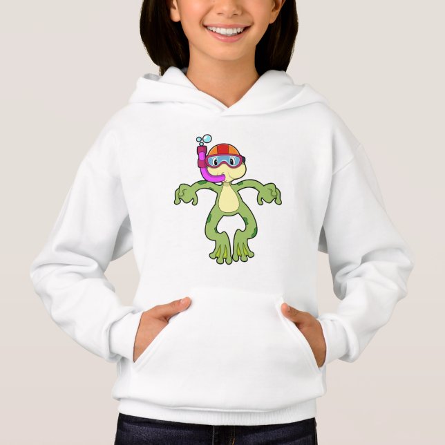 Frog vid Dyving med Snorkel T Shirt (Framsida)
