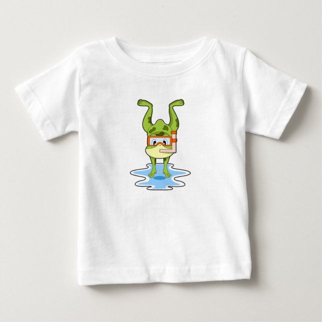 Frog vid Dyving med Snorkel T Shirt (Framsida)
