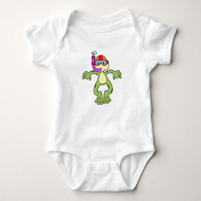 Frog vid Dyving med Snorkel T Shirt (Framsida)