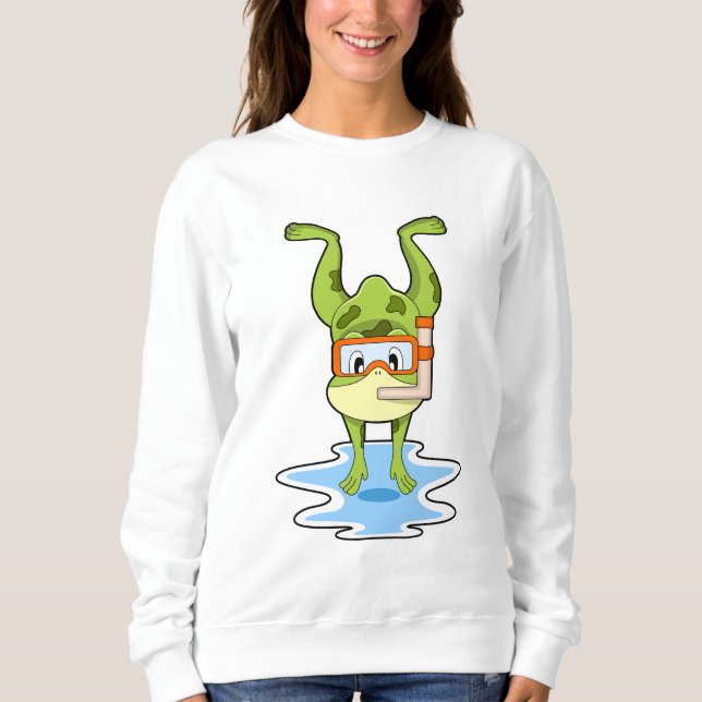 Frog vid Dyving med Snorkel T Shirt (Framsida)