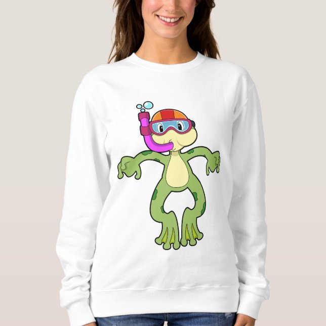 Frog vid Dyving med Snorkel T Shirt (Framsida)