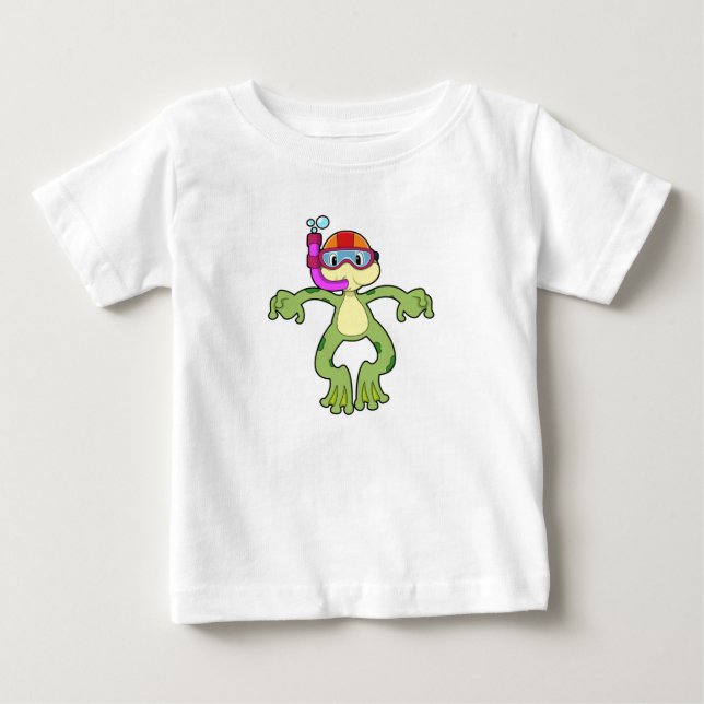 Frog vid Dyving med Snorkel T Shirt (Framsida)