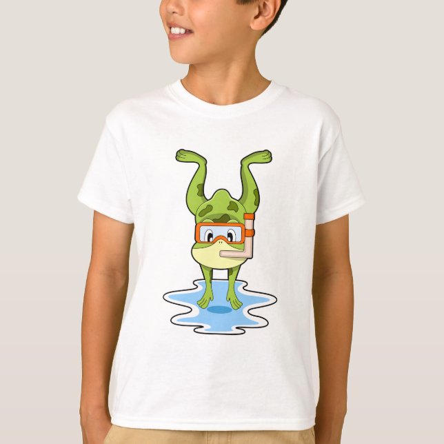 Frog vid Dyving med Snorkel T Shirt (Framsida)