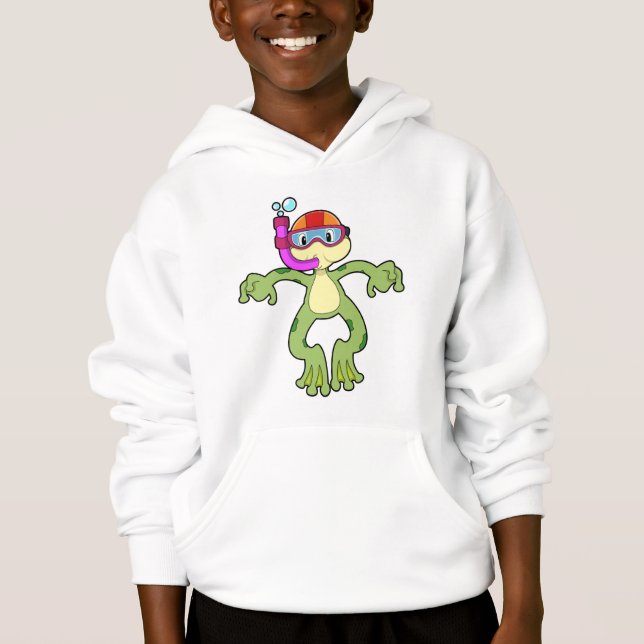 Frog vid Dyving med Snorkel T Shirt (Framsida)