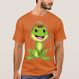 Frog vid fiske med fiskstav 1 t shirt