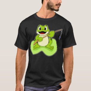 Frog vid fiske med fiskstav 2 t shirt