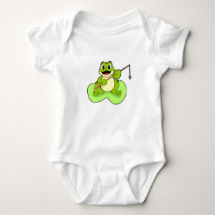 Frog vid fiske med fiskstav t shirt