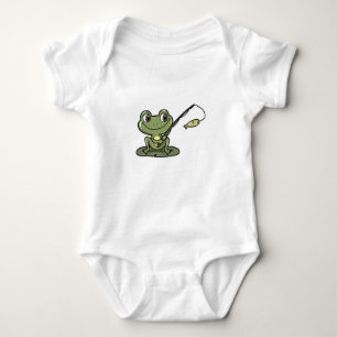 Frog vid fiske med fiskstav t shirt