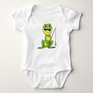 Frog vid fiske med fiskstav t shirt